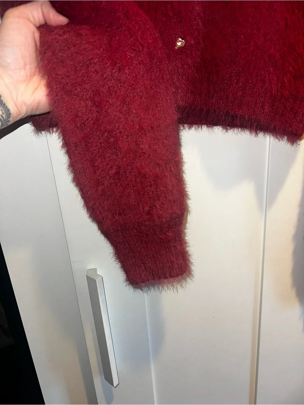 NWT Free People Celeste Cardi in Red Aged Res $168 MSRP